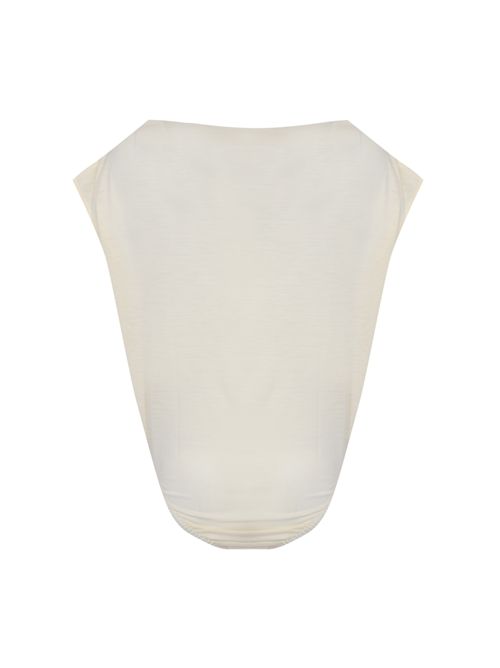 The Off-Shoulder Body in jersey di lana Bianco Patrizia Pepe | 8M1757 J249W146